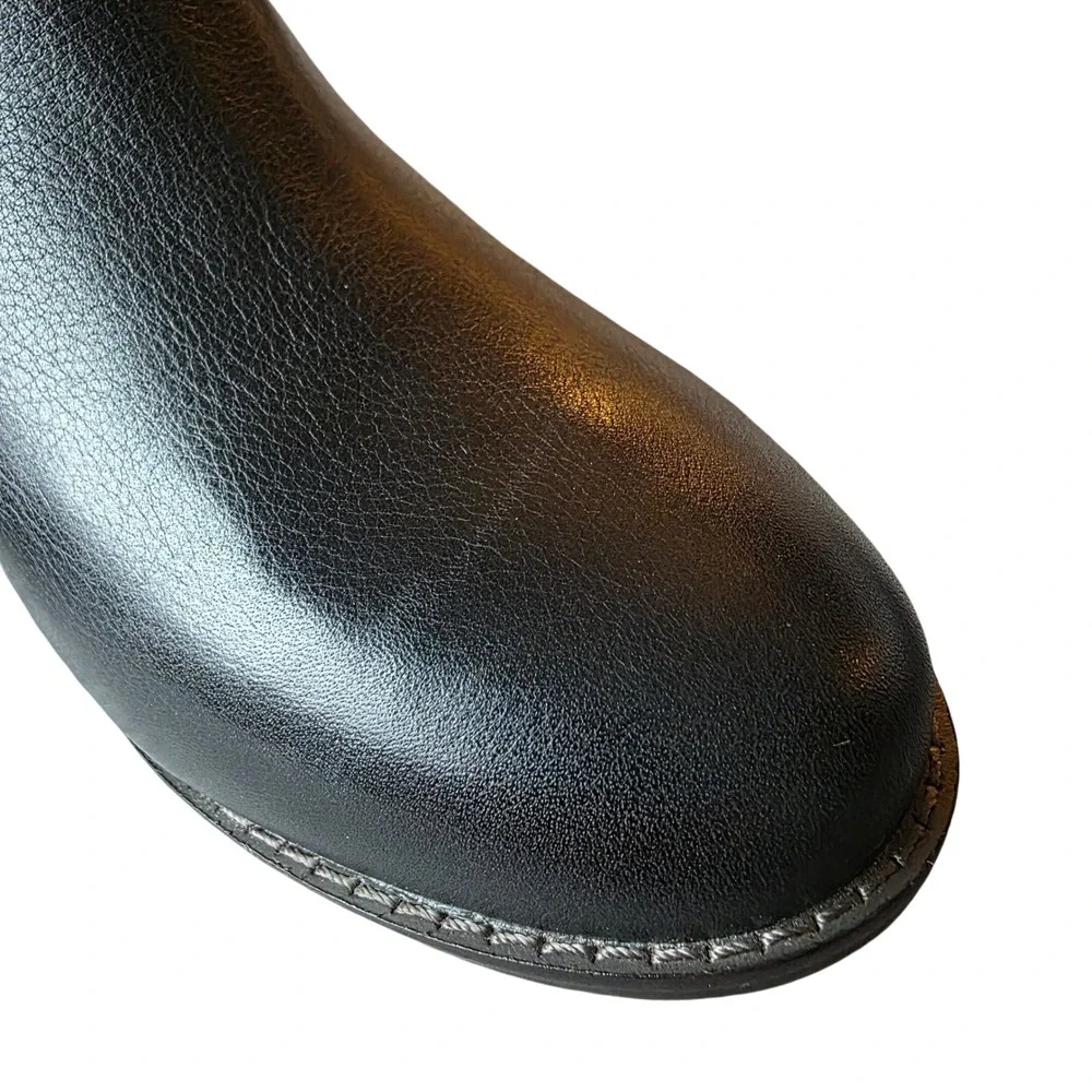 Vionic Jolene Comfort Ankle Booties Boots Black Leather Women Size 7.5